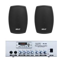 비트 2채널 앰프 스피커패키지 SB1 PA-60+MS-5T(2ea) 벽면스피커 패시브스피커 10평 20평 까페 업소용, 블랙