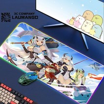 에픽 세븐 Rgb 마우스 패드 게이머 키보드 매트 책상 애니메이션 카펫 Pc 빅 게임 캐비닛 확장, 08 GG001213_07 RGB350x600x3mm