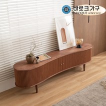 [바로크가구] 바흐 커브슬라이딩 S형 원목 거실장 2000 BLI145_착불배송, 색상:네추럴