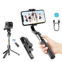 dslr 짐벌 캐논 6dmark2 오막포 l08 gimbal stability for phone action camera 흔들림 제거 블루투스 셀카 스틱 삼각대 dslr, 검은색