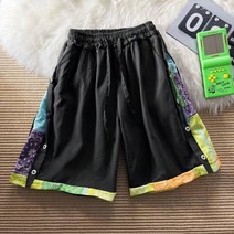 반바지 남 패치워크 반바지 여름 슬랙스 5부 팬츠