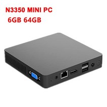 미니피씨 스틱pc 미니pc 팬리스 미니 PC 인텔 셀러론 N3350 윈도우즈 10 6GB RAM ROM 128GB SSD 1000M LAN, 06 6G 64G add 1TB SSD_03 UK, 06 6G 64G add 1TB SSD_03 UK