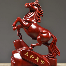 개업 공예 기념 나무 말 선물 승진 장식품 적토마 조각 조각상 집들이 축하 트로이 풍수 행운 홈 회사 흑마, AP.참꽃배마-높이50cm