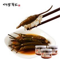 [대양푸드] 국내산 매콤 고추 장아찌 절임, 3팩, 300g