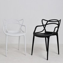 카페 플라스틱 인테리어 디자인 원룸 의자 마스터체어, 화이트