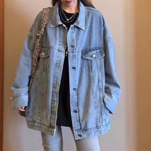넷투넷코리아 여성 루즈핏 데님점퍼 캐주얼 청자켓 기본 아우터