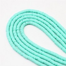 플랫 라운드 폴리머 클레이 비즈 칩 디스크 DIY 수제 보석 만들기 목걸이 찾기용 느슨한 스페이서 4mm 6mm, 6mm 350pieces1strand, mint green