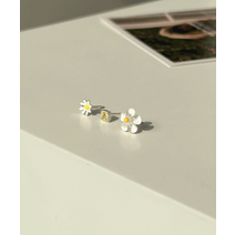 [silver925 자체제작] 샤프란 노랑 꽃 피어싱 귀걸이 3종 세트 (1color)