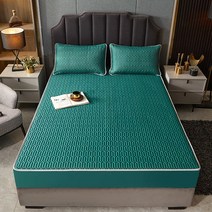 Blossom Bliss 여름 매트리스 쿨패드세트 킹사이즈 슈퍼싱글 침대커버, 그린