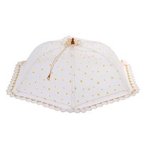 원터치 우산형 예쁜 밥상보 식탁 음식 밥상 덮개 푸드 보호 커버 접이식 흰색