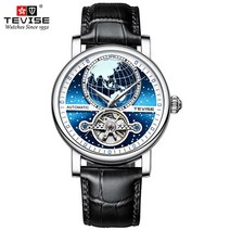 TEVISE 자동 시계 남자 럭셔리 스포츠 기계식 Mens Hollow Luminous Skeleton 뚜르 비옹 손목 Relogio Masc