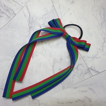 그린 골프리본 롱리본 머리끈 2종