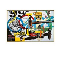 Basquiat 장 미쉘 바스키아 작품 / 호텔 카페 집 거실 인테리어 캔버스 벽걸이 그림액자 33, 블랙