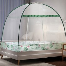 바닥있는 원터치 모기장 1인용 대형 3~4인용 아기 싱글 패밀리 침대 모기장 텐트, 원터치모기장B(그린), 1.8m(3인이상)