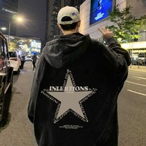 남성 풀오버 후드 문자 프린트 패션 트렌드 스웨터 백 펜타그램 하이 스트리트 패딩 의류 2022
