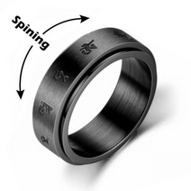 옴반지 불교 인장 모녀 남자 불안 Fidget 회 전자 반지 만트라 스테인리스 회전 여성 안티 쥬얼리