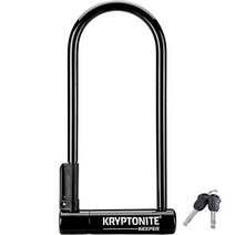 Kryptonite 유니 성인용 크립토나이트 키퍼 미니-6 12mm U-락 자전거 잠금 장치 FlexFrame-U 브래킷 포함 블랙, Long Shackle