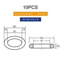 10 개/몫 블랙 NBR 씰링 O-링 CS5mm OD55/60/65/70/75/80/85/90/95/100*5mm O 링 씰 고무 오링 가스켓 와셔, OD100xID90xCS5mm, Black, 5mm