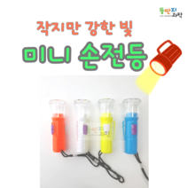 뚱딴지 휴대용 미니 손전등 매우 저렴한 밝은 불빛 led후레쉬 학습용 실험용(건전지포함)