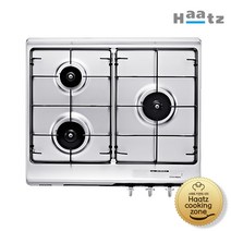 Haatz 3구 가스렌지 과열방지센서 가스자동차단 쿠킹존(가스쿡탑+후드)자동연동, HGR-3050SARH (LNG 도시가스)