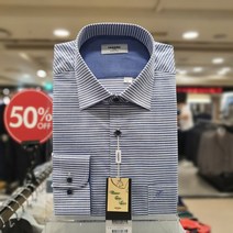 NC 불광점 레노마 셔츠 # 시원한 긴팔 세련된 위사 스트라이프 고 퀄리티 면 80수 슬럽소재 네이비 일반핏 긴팔 셔츠