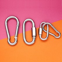 스텐 카라 비너 열쇠고리 에어팟 고리 소형 퀵링크 나사 잠금 미니 캠핑 데크팩 3.5mm~13mm, 스텐 비너, 13mm