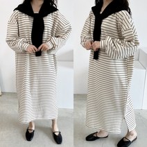 수니베 벌룬 기모 단가라 빅사이즈 롱 루즈핏 원피스 임산부 오버핏 캐쥬얼 데일리