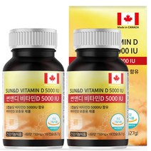 힐링팩토리 캐나다 직수입 썬앤디 비타민D3 5000IU 6개월, 썬앤디 비타민D 5000IU 2통(12개월분), 1개