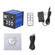 51MP 1080P FHD 디지털 현미경 180X C 마운트 렌즈 HDMI USB 산업용 전자 현미경 카메라 전화 수리 납땜용, 블루 카메라
