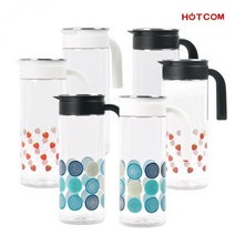 핫콤 트라이탄 스텐 냉장고 물병, 화이트 + 서클, 1800ml