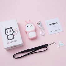 휴대용 목걸이형 유모차 공기청정기 어린이 가정용 탁상용 선물 캐릭터, 토끼