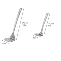1 /2Pcs 감자 분쇄기 스테인레스 스틸 부드럽게 으깬 감자 과일 야채 도구 프레스 크러셔 주방 도구, A-Silver 2pcs