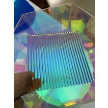 대형아크릴판 조명용아크릴 얇은아크릴판 3mm 텍스처 pmma 레이저 플렉시 유리 장식 시트 보드 골판지와 같은 무지개 빛깔의빛나는 다채로운 rianbow, 200x200mm 3개, 5mm 두께