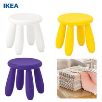 [무료배송]어린이 유아용 스툴 의자 소형 미니 체어 가구 3컬러 이케아 정품+다용도행주, 맘무트 스툴 옐로+다용도행주