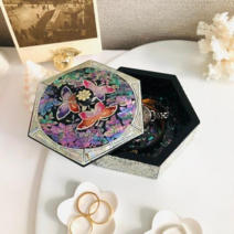 레드 스윙 나비 손잡이 육각 자개보석함 미니 자개함 한국공예품, 1. 레드스윙 나비