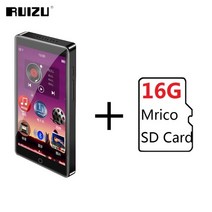 MP3 플레이어 휴대용 ruizu h1 풀 터치 스크린 블루투스 8gb 음악 내장 스피커 지원 fm 라디오 녹음 비디오 전자 책, h116g tf 카드 포함