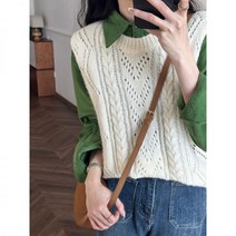 코바늘조끼 여자 베스트 뷔스티에 할머니 펀칭 여성 모리룩