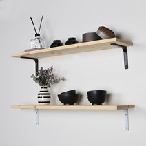 내맘대로자른나무 브라켓 원목 벽선반 벽걸이 나무선반, 블랙 받침대