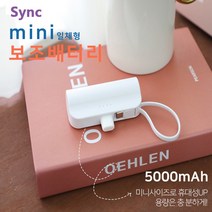 Sync 싱크 미니 포켓 거치형 도킹보조배터리 5000mAh C타입과 아이폰 수면안대 사은품증정