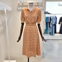 더아이잗뉴욕 더아이잗 메탈 버튼 린넨 체크 원피스 IL6A0OP35