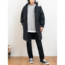남성 겨울 폭스퍼 후드 하프 패딩 점퍼 남자아우터