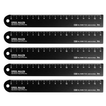 16cm 스틸 직선 자 측정자 방안자 눈금자 5개, 블랙 5개