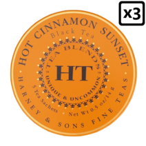 하니앤손스 핫 시나몬 선셋 티 차 HARNEY&SONS 원형 틴박스 3개 (15 티백), 3박스