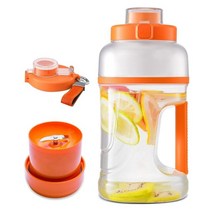 핸드블랜더 가정용 다용도믹서기전기 휴대용 블렌더 운동 선수 35 온스 병 쉐이크 및 스무디용 6 In 1 개, 03 Orange