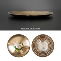 [쿠커스 판다] 골드 티타늄 원형 접시 6 SIZE (스텐 접시 스탠 반찬그릇) 한정식기 한식기 원형접시 반찬기, 6호 30cm