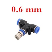50 개 6mm 분무 미스트 안개 노즐 6mm 퀵 액세스 티 커넥터 정원 조경 관개 분무기 미니 농지 텃밭, 노즐 0.6mm