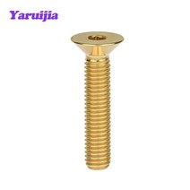 Tgou 티타늄 볼트 M8x15 20 25 30 35 40 45 50 55mm 플랜지 오토바이 디스크 브레이크 용 내부 외부 육각, 02 Gold_01 M8_08 50mm