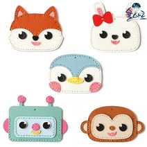 바이오로드 캐릭터 가죽 카드 지갑 만들기 세트, 1개, 토끼 1개+스티커증정