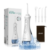 [해외]SEAGO 새로운 구강 세정기 휴대용 물 치과 Flosser USB 충전식 3 모드 IPX7 200ML 치아 청소 용 물 SG833, 협동사, 하얀