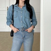 나인포시즌 자켓형 블라우스 여자 청남방 연청 블라우스